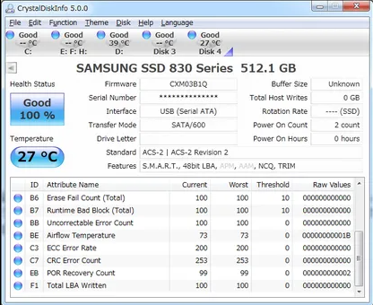 使用 CrystalDiskInfo 檢查 SSD 健康狀況