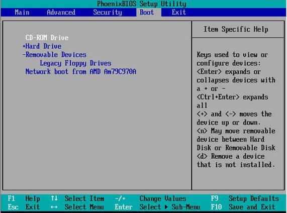 變更 BIOS 啟動項目