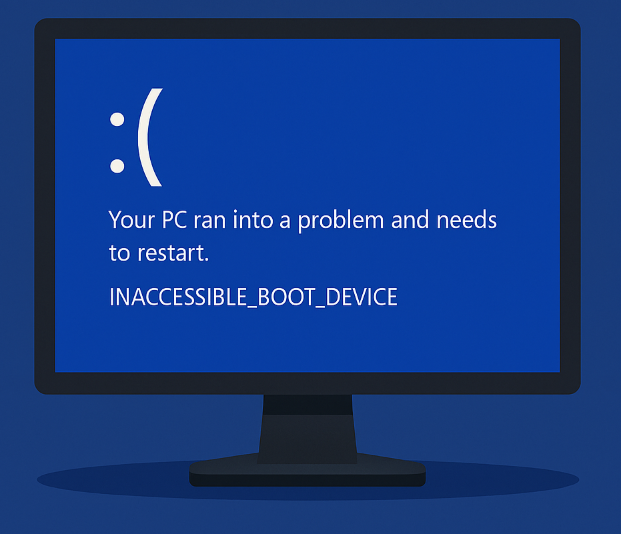 INACCESSIBLE BOOT DEVICE 錯誤
