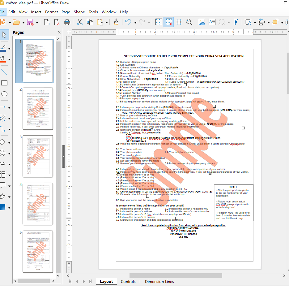 libreoffice draw 刪除浮水印