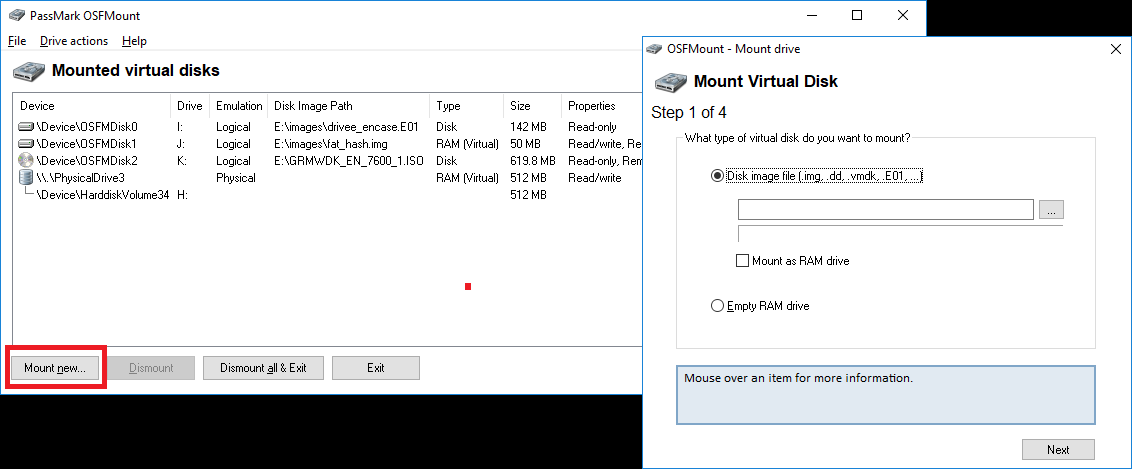 OSFMount 掛載新的