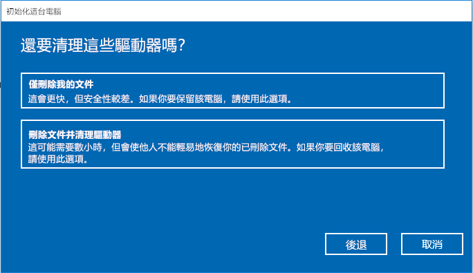 刪除所有內容